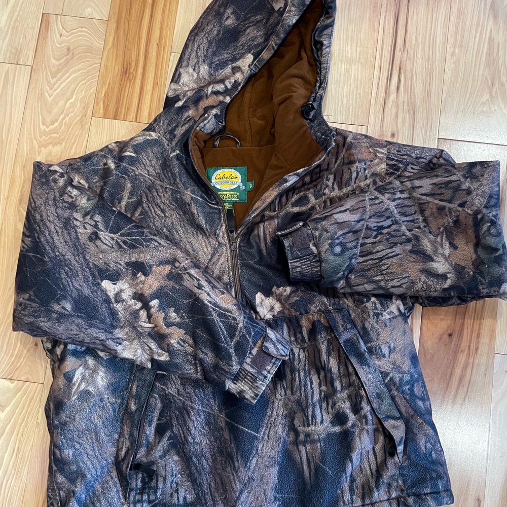 Cabela's Dry Plus Camouflage Pullover Hooded Jacket w kangaroo pouch